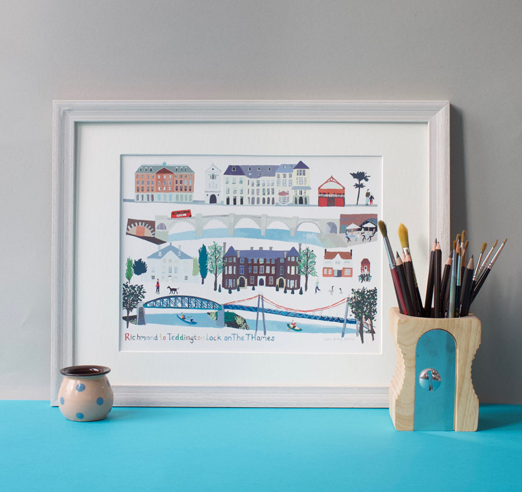 Richmond to Teddington Fine Art Print Lisa Tolley Artist and Illustrator