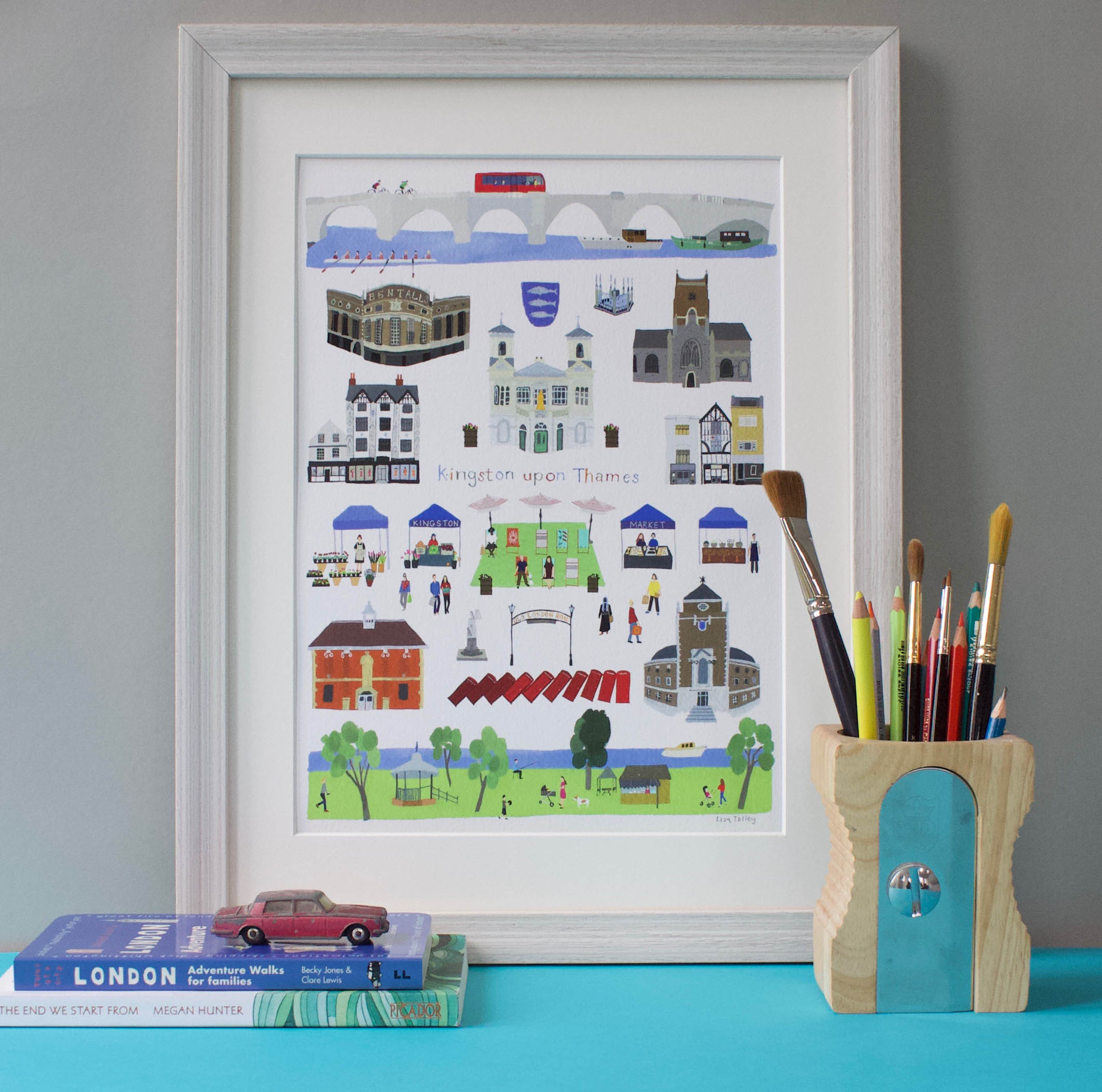 Kingston Upon Thames Fine Art Print Lisa Tolley Artist and Illustrator